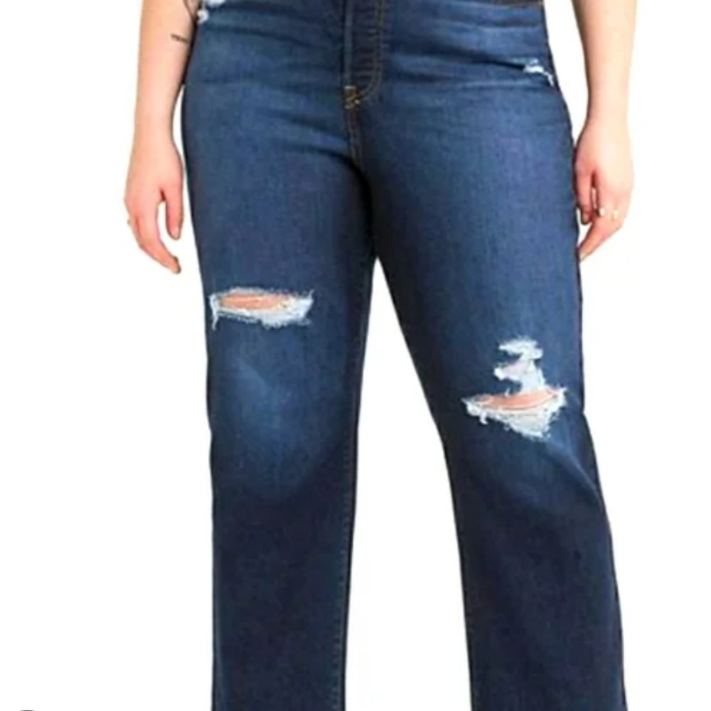 CALVIN klein high‎ rise straight cropped raw hem jeans plus size 20W new!!!